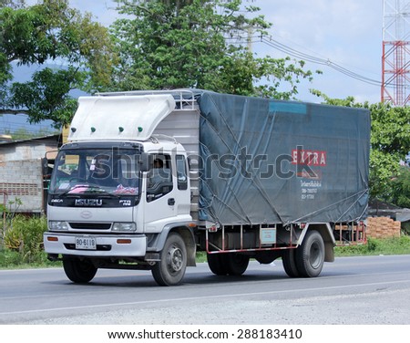 CHIANGMAI , THAILAND -JUNE 8 2015: Cargo  truck of Arawan Transport Company. Photo at road no.121 about 8 km from downtown Chiangmai, thailand.