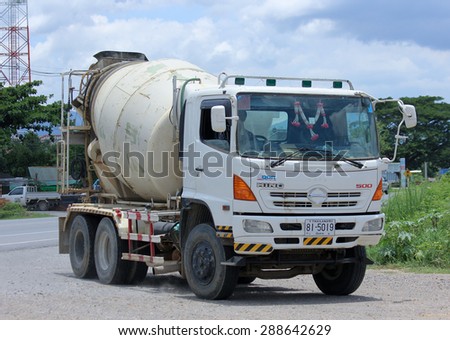 CHIANGMAI, THAILAND -JUNE 16 2015: Cement truck of SCP Concrete. Photo at road no.1001 about 8 km from city center, thailand.