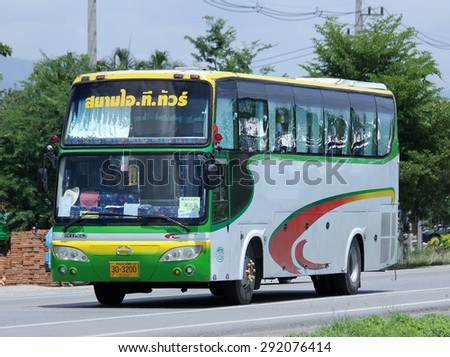 CHIANGMAI , THAILAND -JUNE 29 2015:  Travel bus of Siam it tour. Photo at road no 121 about 8 km from downtown Chiangmai, thailand.