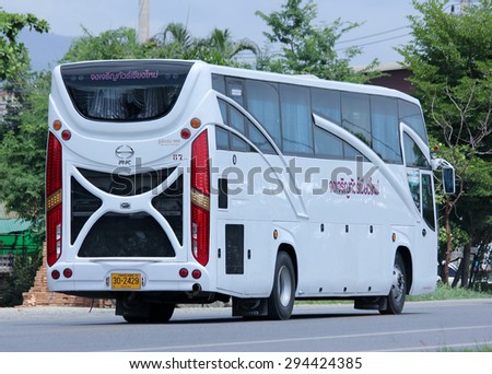 CHIANGMAI, THAILAND -JULY  2 2015:   Travel bus of JongJaRoen Tour. Photo at road no 121 about 8 km from downtown Chiangmai, thailand.