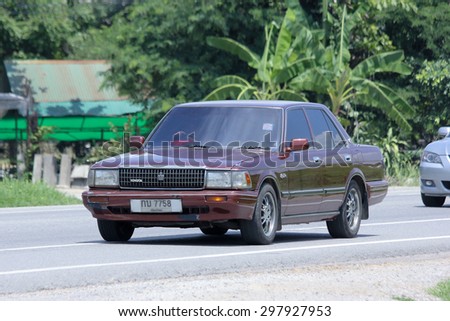 CHIANGMAI, THAILAND -JULY 11 2015: Private old car, Toyota Crown. Photo at road no 121 about 8 km from downtown Chiangmai, thailand.