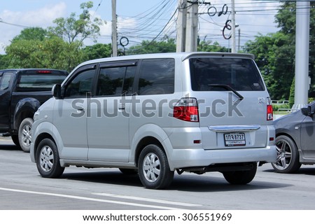 CHIANGMAI, THAILAND -AUGUST 8 2015:  Private car, Mini Van of Suzuki APV. Photo at road no 121 about 8 km from downtown Chiangmai, thailand.
