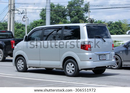 CHIANGMAI, THAILAND -AUGUST 8 2015:  Private car, Mini Van of Suzuki APV. Photo at road no 121 about 8 km from downtown Chiangmai, thailand.