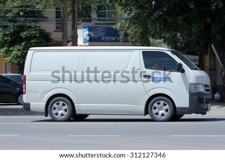 CHIANGMAI, THAILAND -AUGUST 10 2015: Cargo Van of SPT distribution company. Photo at road no.121 about 8 km from downtown Chiangmai, thailand.