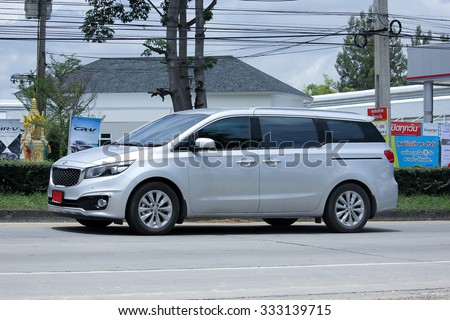 CHIANGMAI, THAILAND -SEPTEMBER  6 2015:  Private MPV Car, Kia Grand Carnival. Photo at road no.121 about 8 km from downtown Chiangmai, thailand.