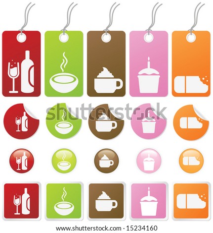 stock vector : Food and drink design elements - tags, stickers and labels.