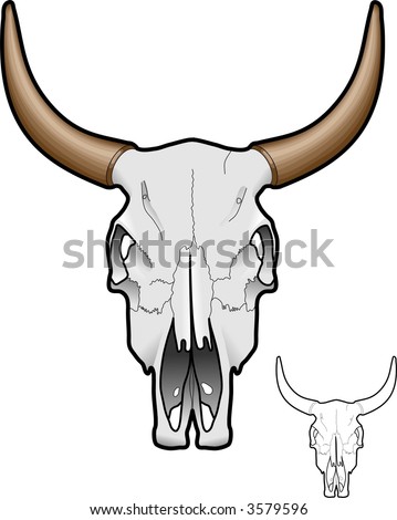 stock vector : Cow Skull