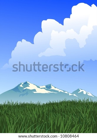 Prairie and  Mountain Landscape