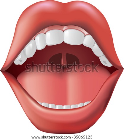 stock vector : Open Mouth with tongue and teeth.