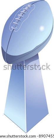Chromed football trophy, isolated with white background.
