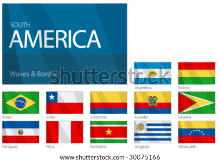 stock vector : Waving Flags of