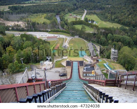 Downhill View from the Ski Jump at Lake Placid - Place of 1932 and 1980 Winter Olympic Games