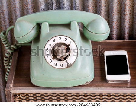 Smart phone and old telephone