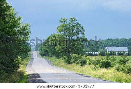A winding road in rural Ontario.