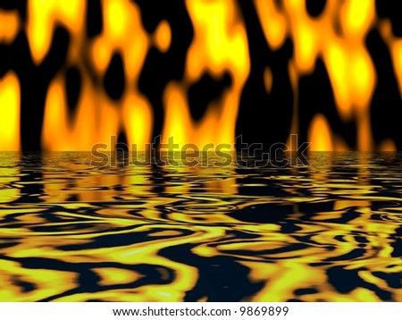 Beautiful fire and water background texture