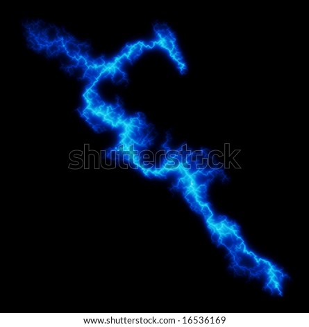 Blue lightning background texture isolated on black