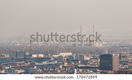 Aerial View over Vienna from the Kahlenberg mountain