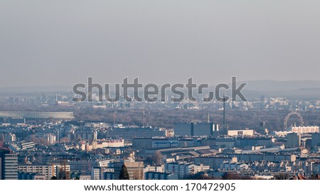 Aerial View over Vienna from the Kahlenberg mountain