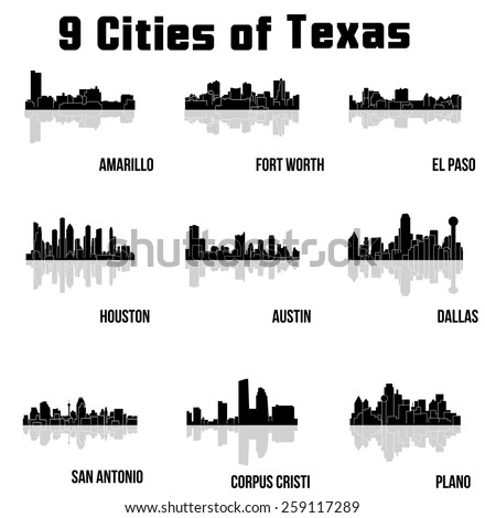 Cities Of Texas ( Amarillo, Fort Worth, El Paso, Houston, Austin