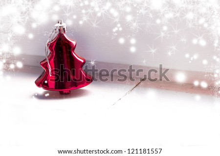 Christmas tree on white background/Christmas decoration baubles/decorative christmas ornament/christmas card with christmas tree