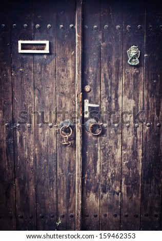 A Brown Wood Old Door