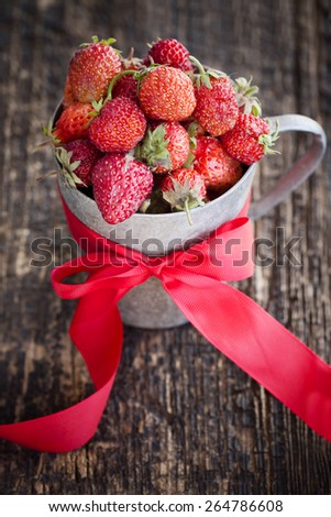 Berries on Wooden Background. Summer o Organic Berry over Wood. Agriculture, Gardening, Harvest Concept