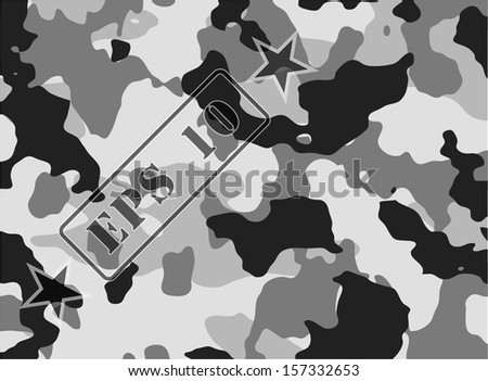 Black And White Camouflage For The Background. Vector Illustration