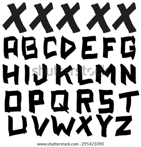 marker font,hand drawn alphabets set,brush font