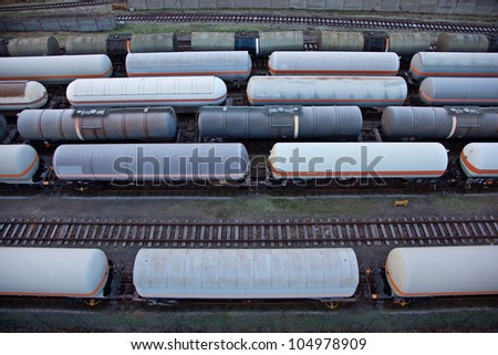 Freight train transports tanks with oil and fuel