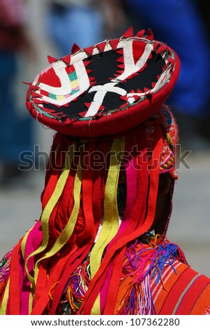 Detail of andean dancer clothes