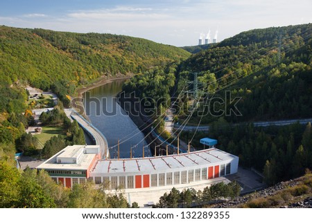 Hydro power plant below the dam