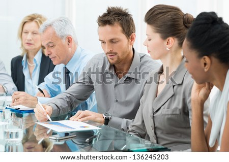 Group Of Business People Are Focused On The Job