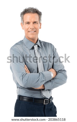 Portrait Of Proud Mature Businessman Looking At Camera Isolated On White Background Portrait Of Proud Mature Businessman Looking At Camera Isolated On White Background