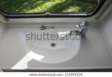 caravan interior travel trailer mobile home bathroom sink