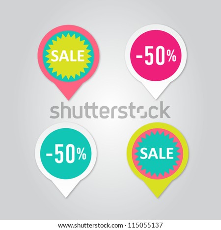 Stickers with sale messages Stickers with sale messages