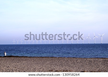 Middelgrunden which is an offshore wind farm in the Oresund 3 km outside Copenhagen
