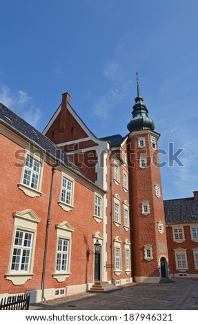 Jaegerspris Castle on a sunny day is a Danish manor house and today it serves as a historic house museum