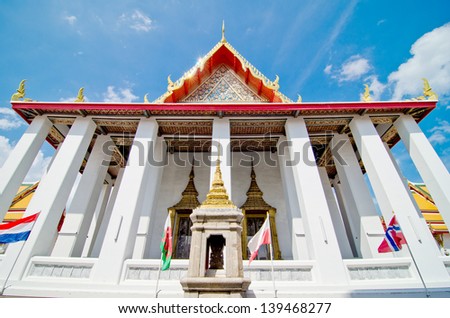 Magnificent architecture at Temple, Bangkok Thailand