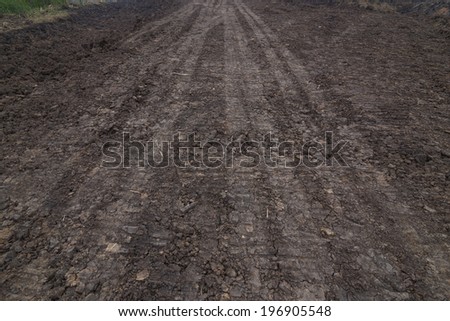 Tractor Mud Dirt Track Background, Wheel on ground