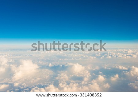 Blue sky background with white clouds, Nature scene