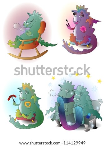 cartoon dragons