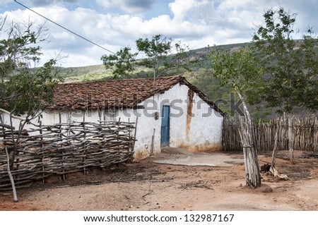 Poor mud house in the northeastern Brazilian