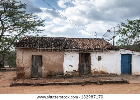 Poor mud house in the northeastern Brazilian