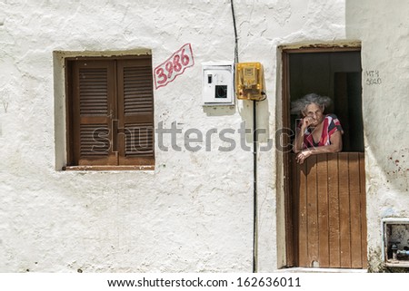 FORTALEZA, BRAZIL - NOV 05: Old woman of community of the city center that will be expropriated and removed because of the World Cup 2014 on November 05 2013, in Fortaleza, Brazil