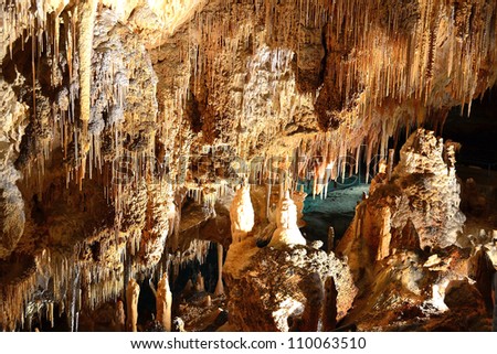 Stalactites in Fantasy Cave on Bermuda Island