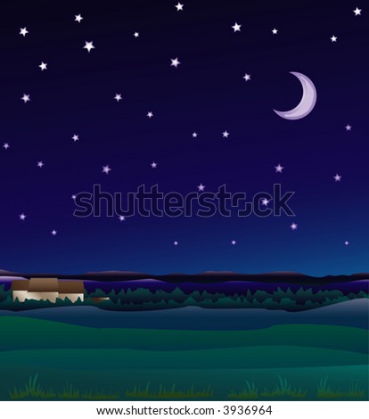Midnight countryside landscape (other landscapes are in my gallery)