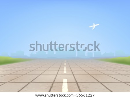 airport runway signs. concrete airport runway in