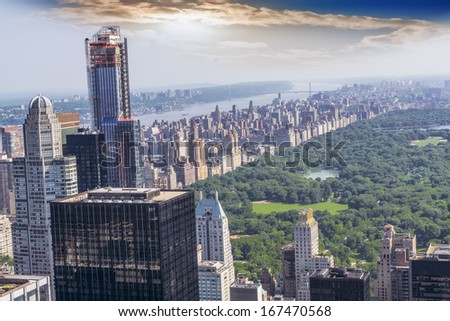Aereal view of Central Park, NYC.