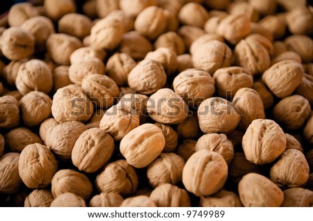 Fresh Walnuts at a Farmers market stand