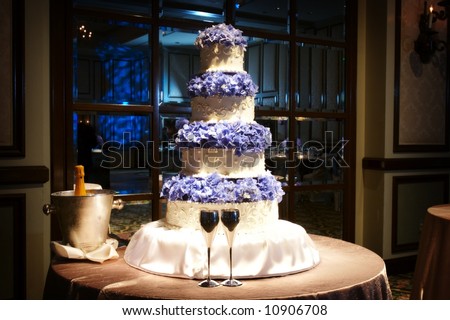 stock photo Beautiful wedding cake at a wedding reception